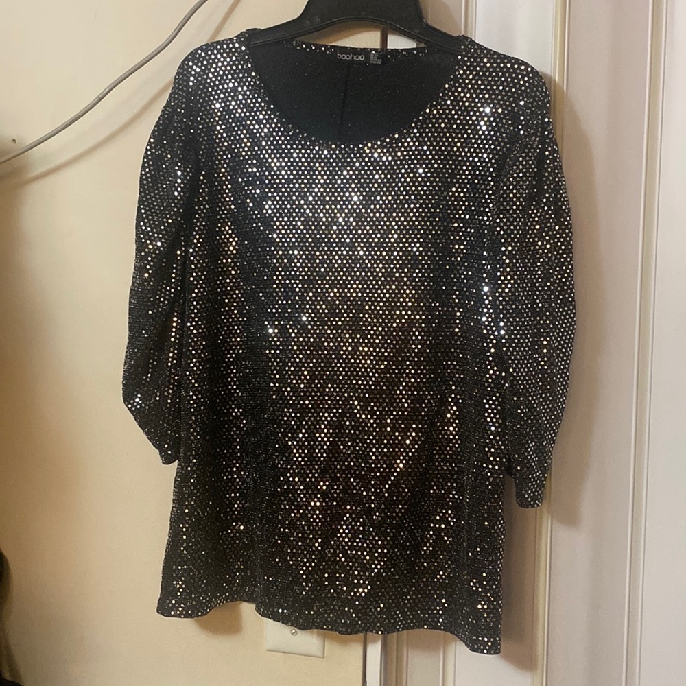 Boohoo sparkly shirt